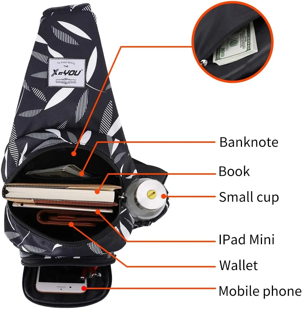 XEYOU Small Sling Bag - Lightweight One Strap Backpack Hiking Crossbody Chest Bag - Unisex Shoulder Daypack