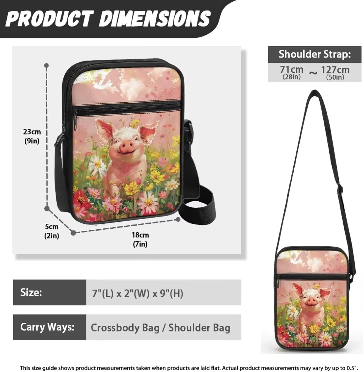 Xoenoiee Mini Messenger Bag Men Women Sling Bags with Multi Pockets Lightweight Small Crossbody Bag for Outing Daily