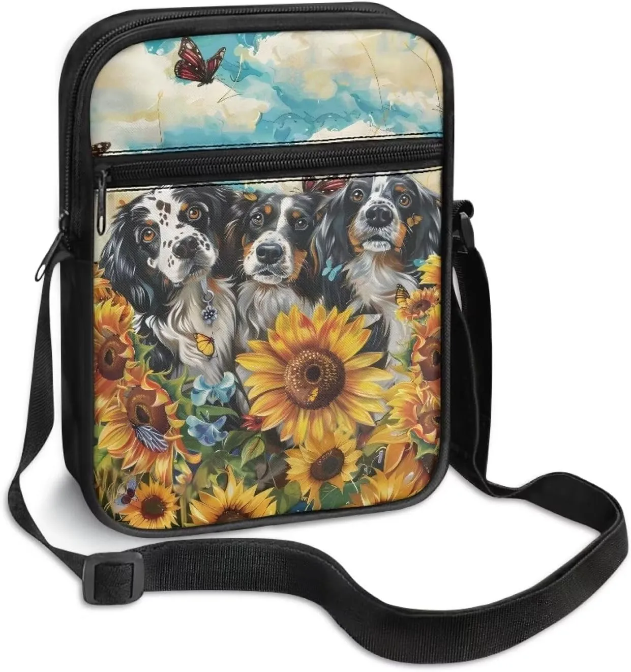 Xoenoiee Mini Messenger Bag Men Women Sling Bags with Multi Pockets Small Crossbody Bag for Walking Outing Daily