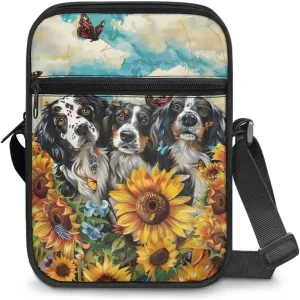 Xoenoiee Mini Messenger Bag Men Women Sling Bags with Multi Pockets Small Crossbody Bag for Walking Outing Daily