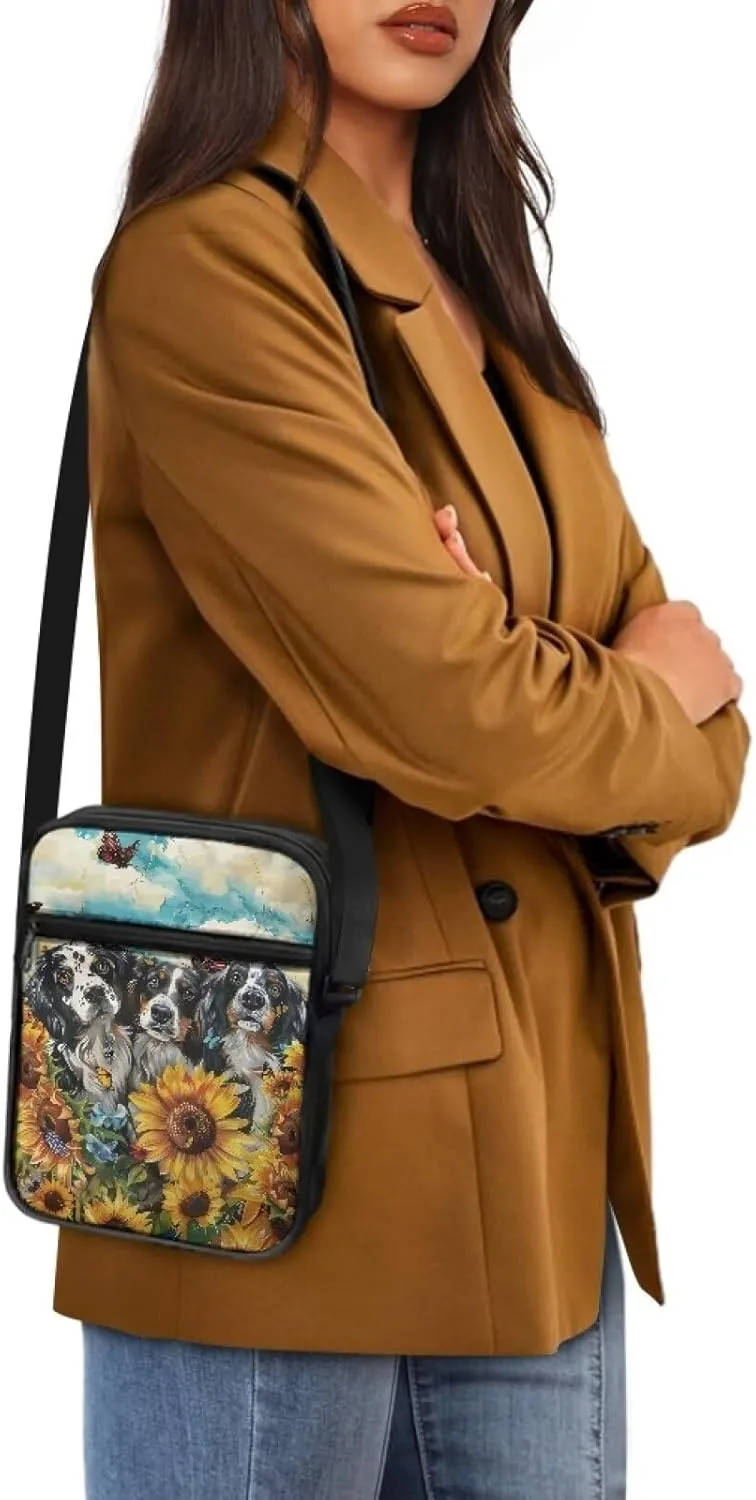 Xoenoiee Mini Messenger Bag Men Women Sling Bags with Multi Pockets Small Crossbody Bag for Walking Outing Daily