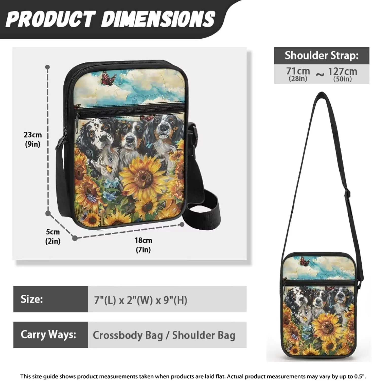 Xoenoiee Mini Messenger Bag Men Women Sling Bags with Multi Pockets Small Crossbody Bag for Walking Outing Daily