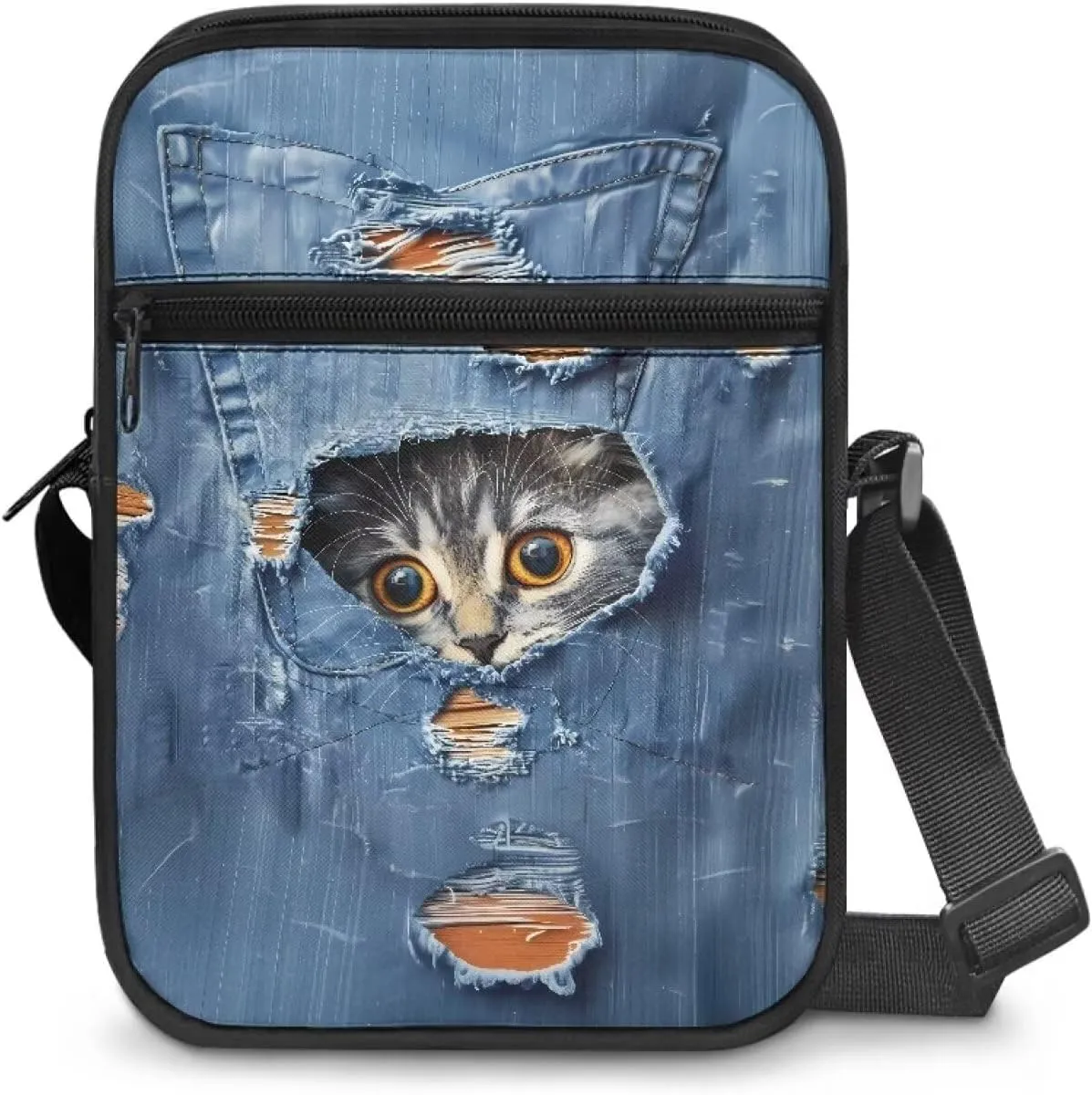 Xoenoiee Small Crossbody Bag, Messenger Bag for Women Men Mini Messenger Bag With Multi-Pockets Sling Bags, Animals Theme