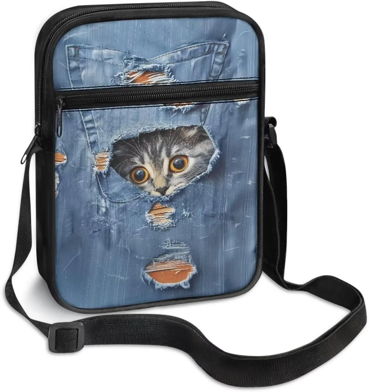 Xoenoiee Small Crossbody Bag, Messenger Bag for Women Men Mini Messenger Bag With Multi-Pockets Sling Bags, Animals Theme
