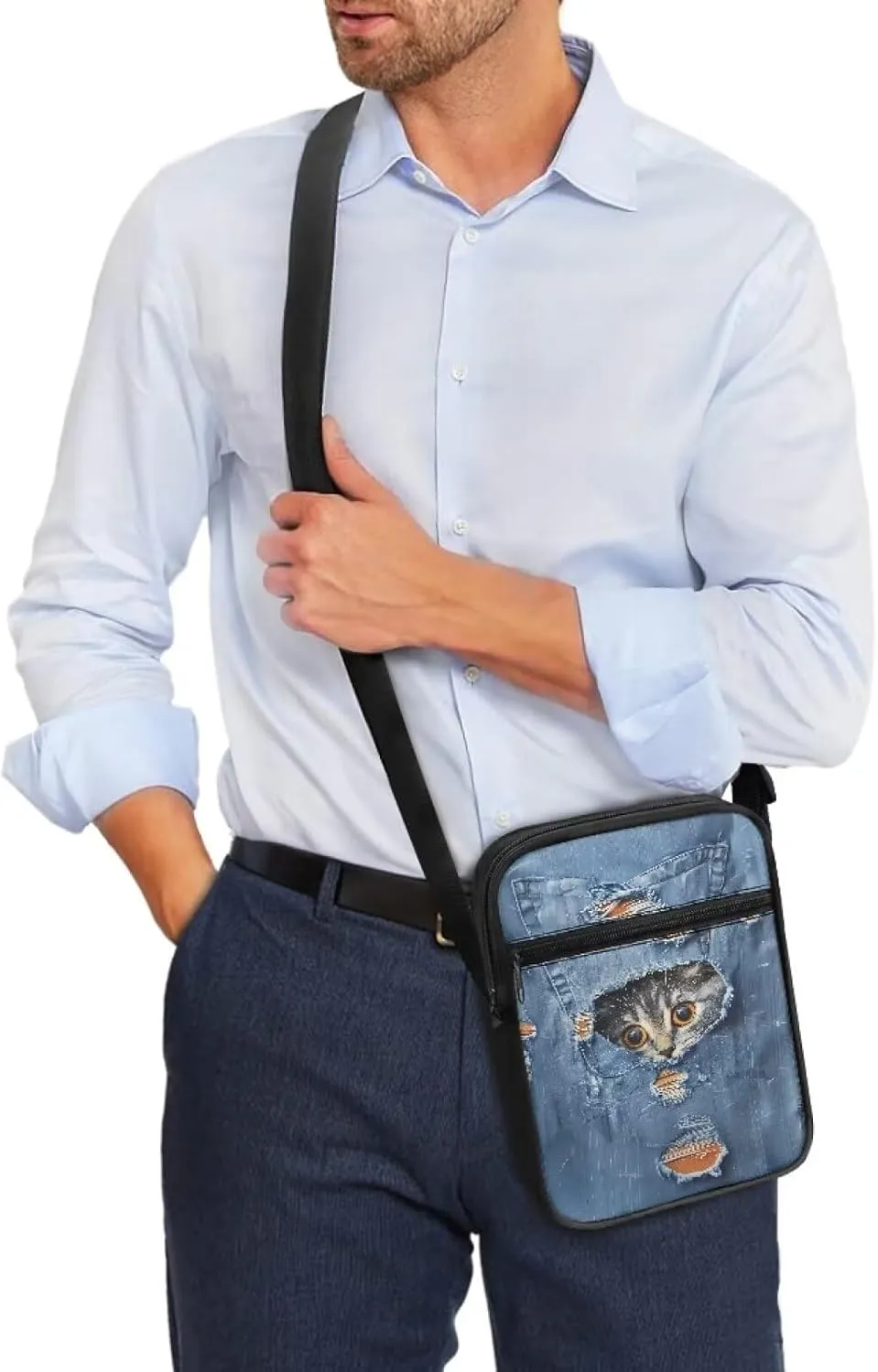 Xoenoiee Small Crossbody Bag, Messenger Bag for Women Men Mini Messenger Bag With Multi-Pockets Sling Bags, Animals Theme