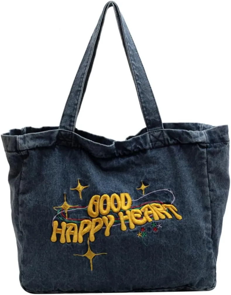 Y2K Denim Tote Bag - Grunge Jean Purse