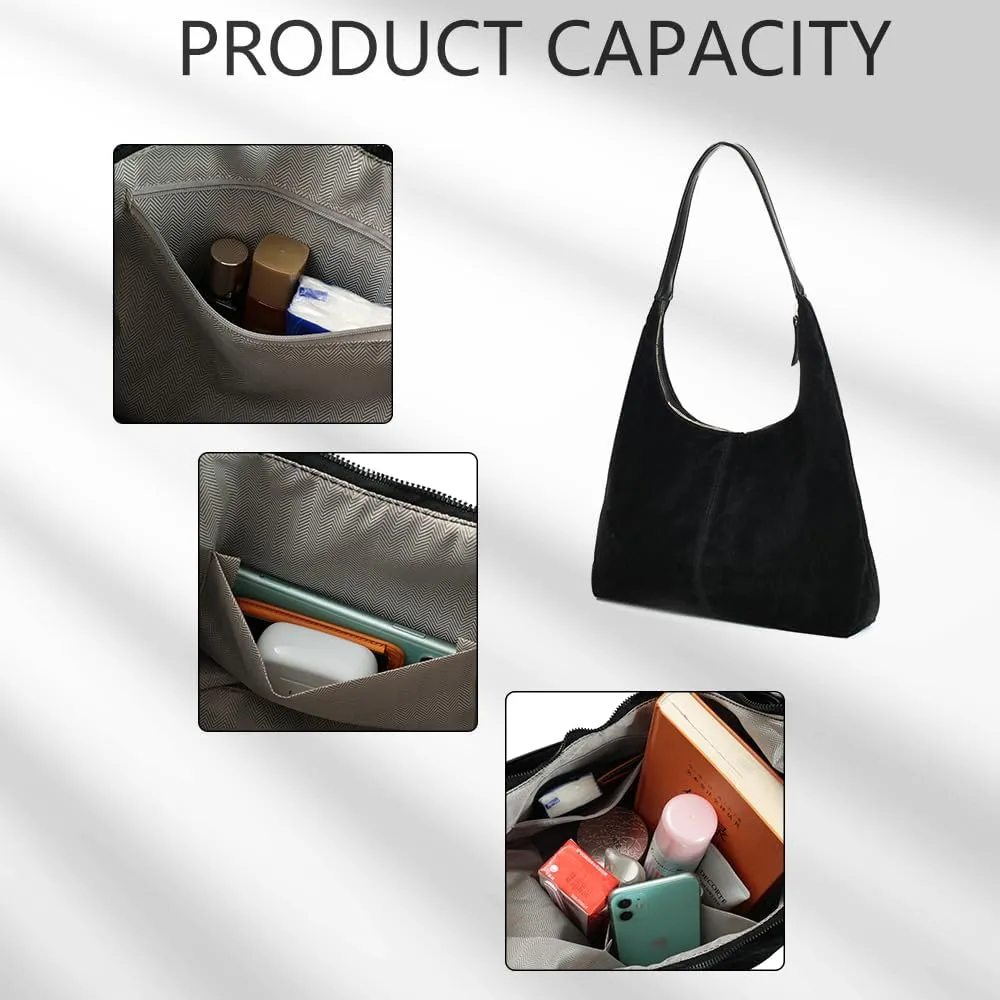 YDSIII Synthetic Suede Bag For Women,Tote Bag For women, Suede Tote Bag With Leather Shoulder Strap