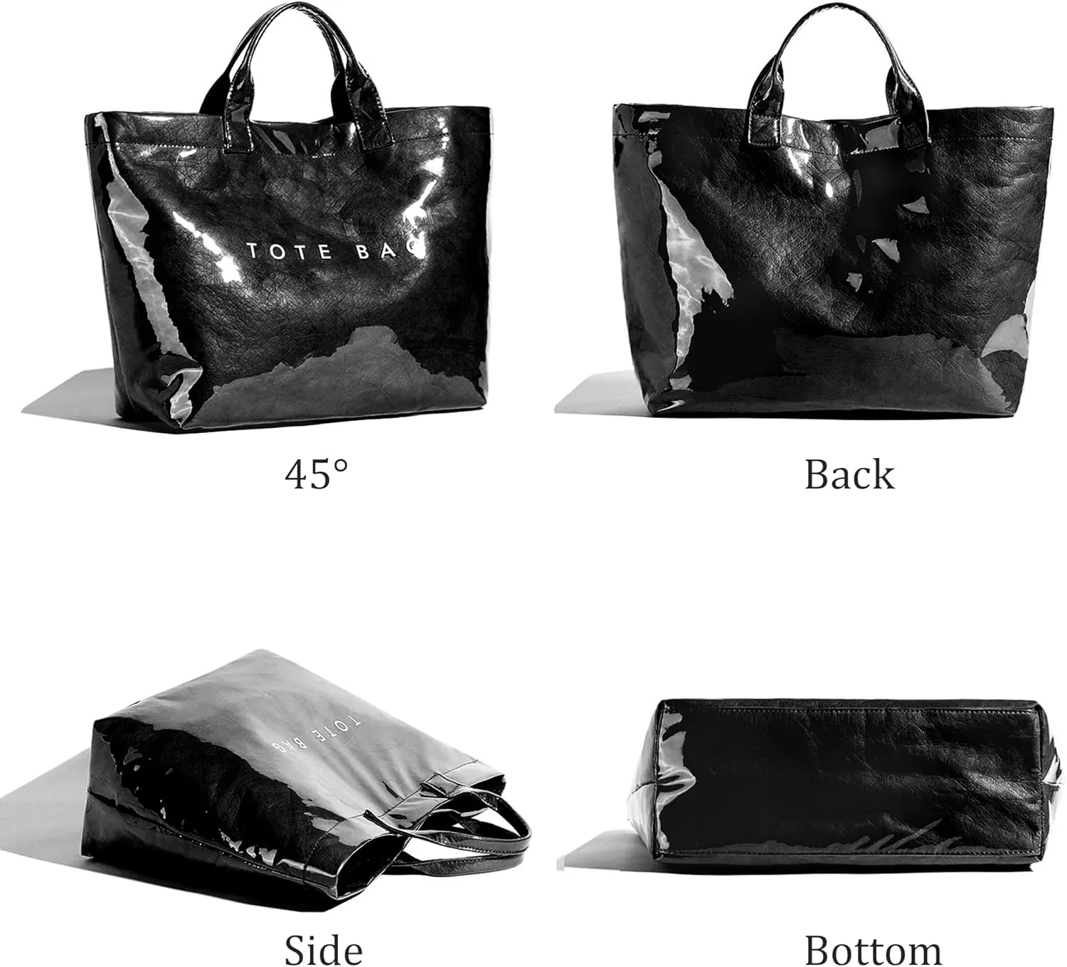 YFGBCX PVC Tote Bag for Women,Leopard Print Purse, Cheetah Letter Print Tote Handbag Clear PVC Carry All Bag Hobo Handbag