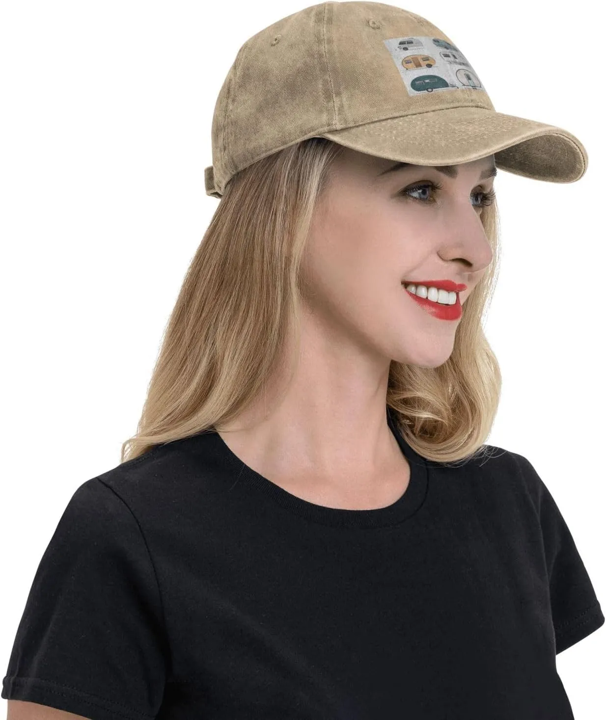 (You Make Me Happy Trailer) Vintage Washed Denim Baseball Cap for Women Men Adjustable Cotton Distressed Dad Hat