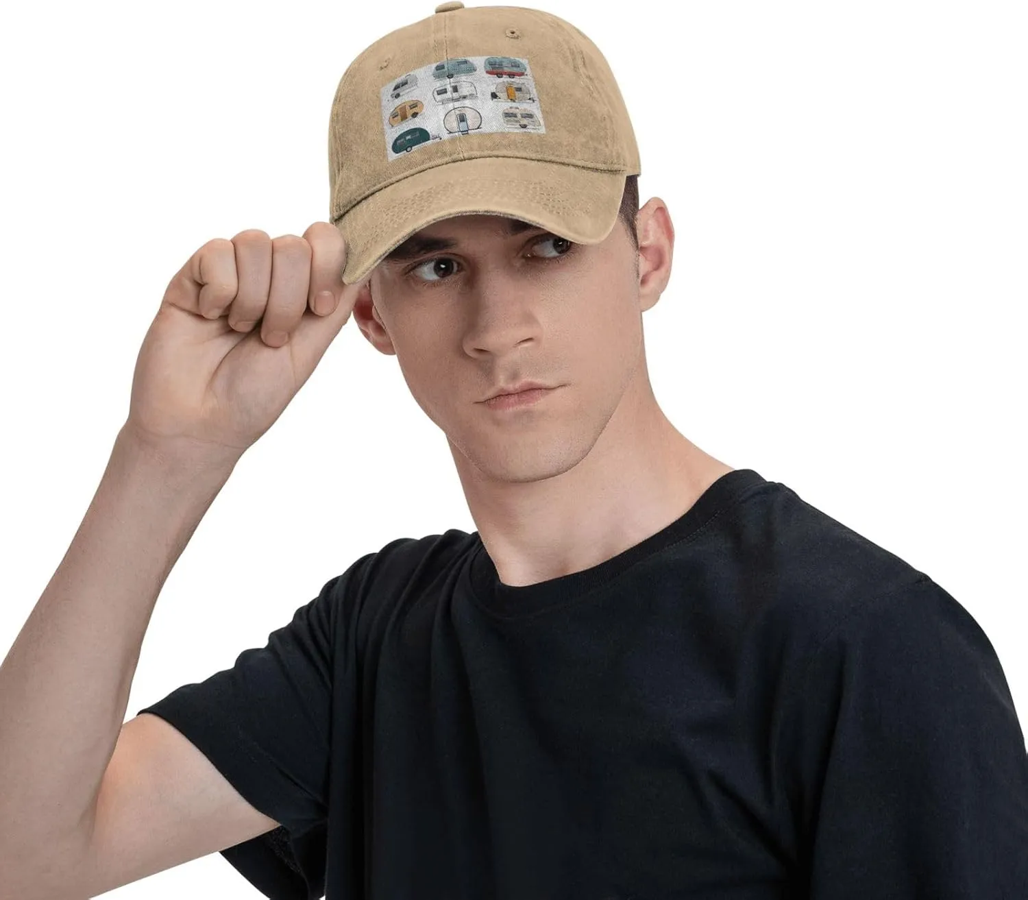 (You Make Me Happy Trailer) Vintage Washed Denim Baseball Cap for Women Men Adjustable Cotton Distressed Dad Hat