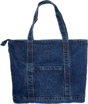 YunZh Denim Tote Bag Casual Style Lightweight Classic Retro Travel Shopper Shoulder Handbag