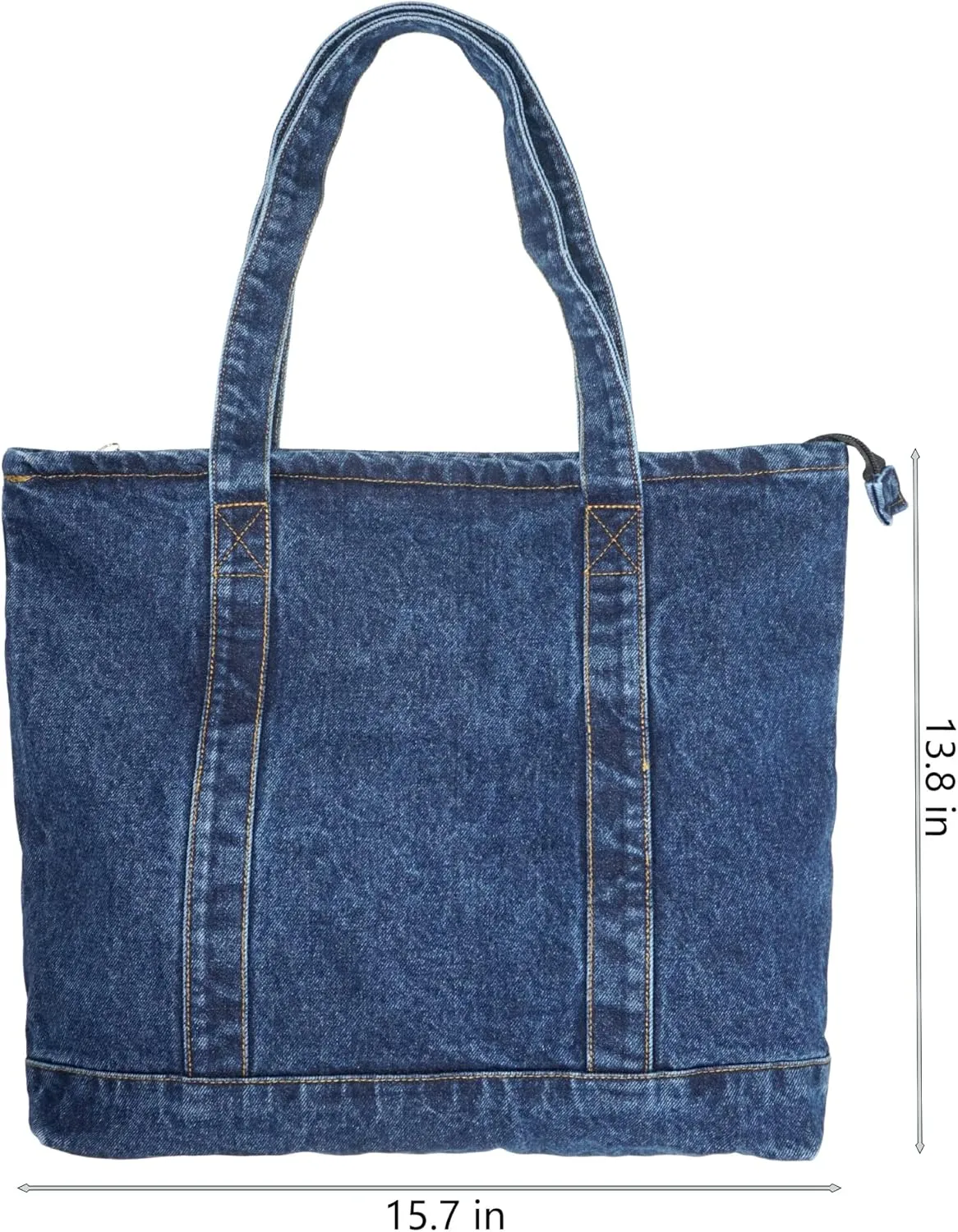 YunZh Denim Tote Bag Casual Style Lightweight Classic Retro Travel Shopper Shoulder Handbag