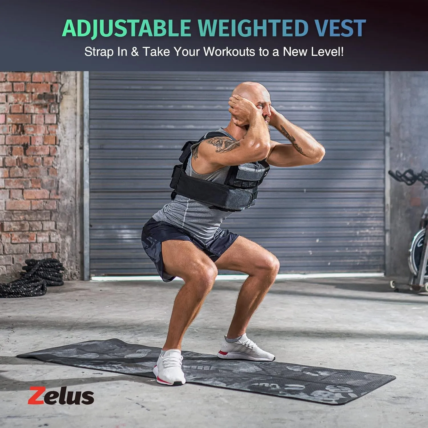 ZELUS 45lb Weighted Vest with Iron Weights for Exercise, Adjustable Weight Vest for Men, Workout Vest for Home Workouts Cardio Strength Training Weight Loss