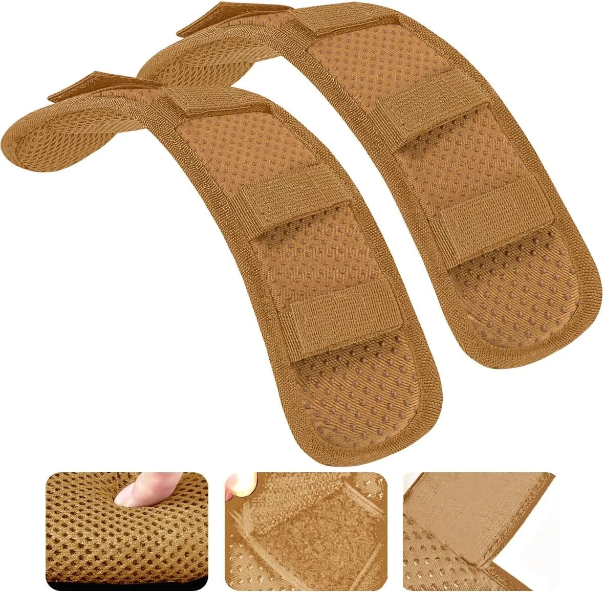 ZINZ 2-Pack Universal Shoulder Pad with Ultra Thick Cushion for Bag Luggage Bag Crossbody, Plus Long & Anti-Slip & Breathable,Khaki