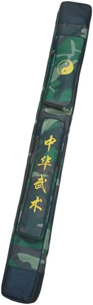 ZooBoo Tai Chi Sword Bag – Durable Kung Fu Single/Double Layer Swords Carrying Case, Martial Arts Weapon Bag with Shoulder Strap, Oxford Cloth & PU Leather Design