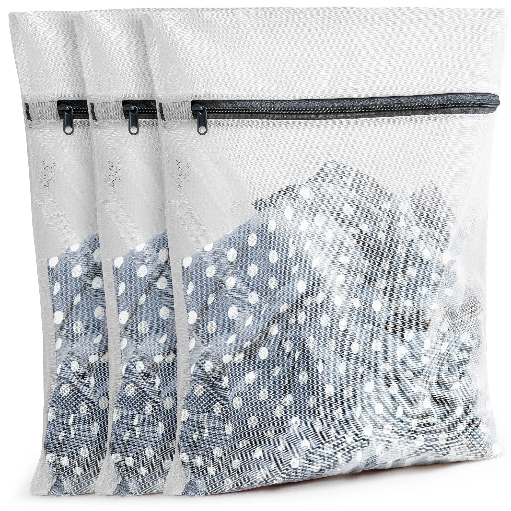 Zulay Kitchen 3 Pack Medium Reusable Mesh Laundry Bags for Delicates