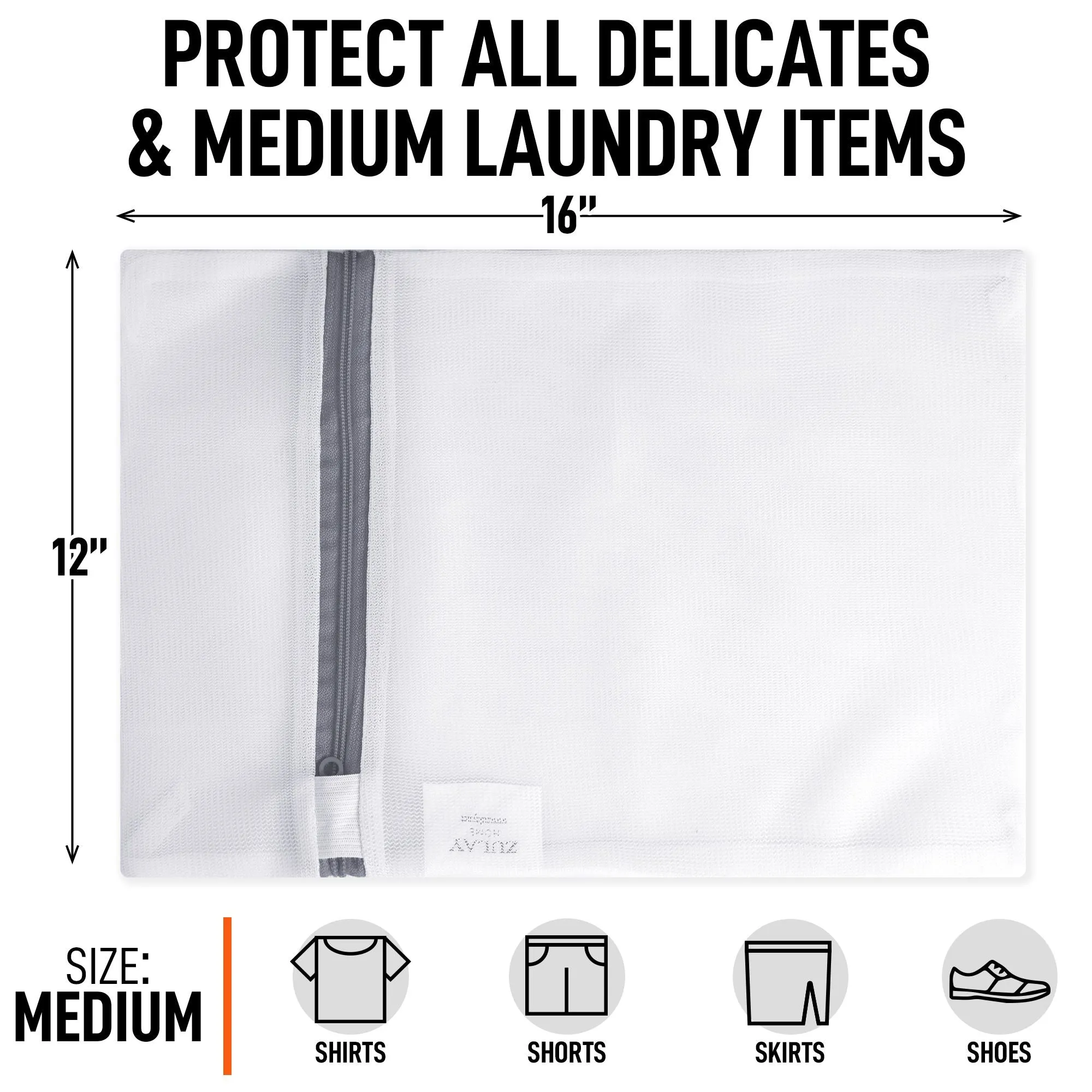 Zulay Kitchen 3 Pack Medium Reusable Mesh Laundry Bags for Delicates